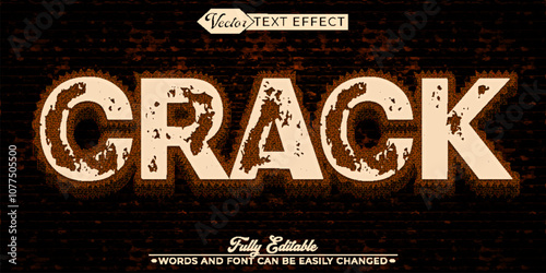 Crack Vector Editable Text Effect Template