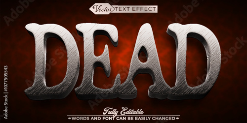 Dark Red Dead Vector Editable Text Effect Template photo