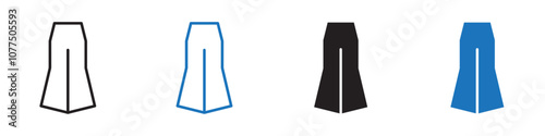 Baggy trousers icon Vector set outline