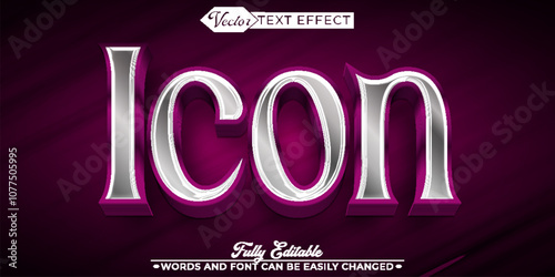 Purple Icon Editable Text Effect Template