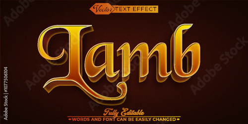 Lamb Vector Editable Text Effect Template