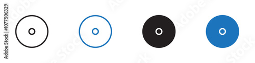 Cd drive icon Vector set outline