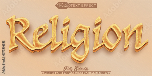 Luxury Shiny Religion Vector Editable Text Effect Template