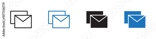 Copy mail icon Vector set outline