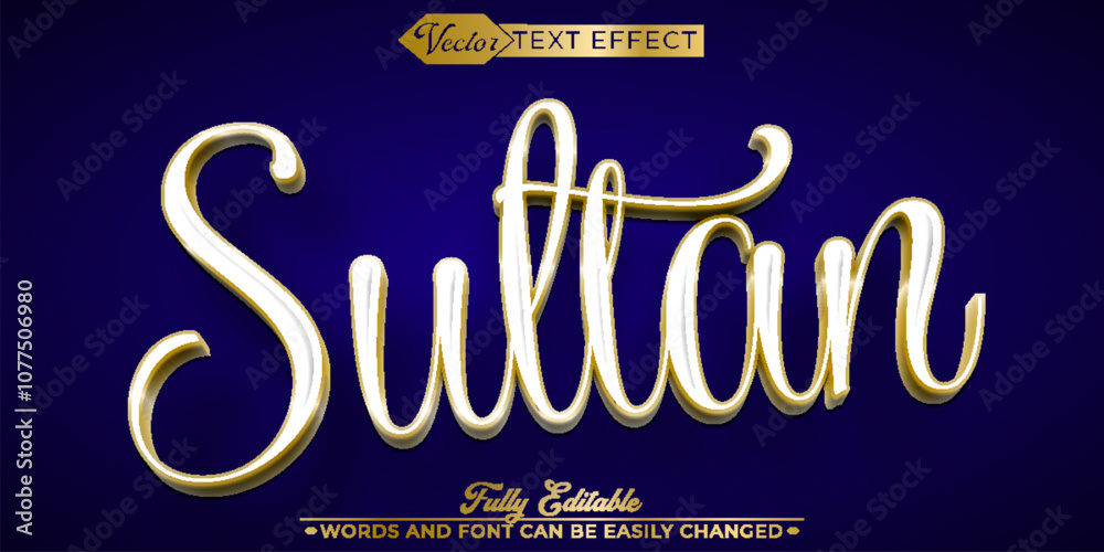 Fototapeta premium Golden Sultan Vector Editable Text Effect Template