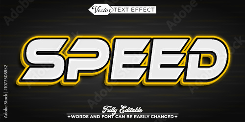 Yellow Light Shiny Speed Vector Editable Text Effect Template