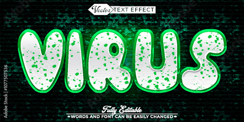 Cartoon Virus Vector Editable Text Effect Template