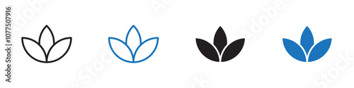 Flower icon Vector set outline