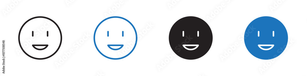 Grinning face icon Vector set outline Grinning face icon Vector set outline