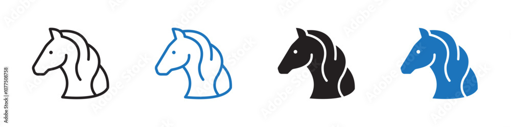 Horse icon Vector set outline Horse icon Vector set outline