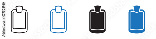 Hot water bottle icon Vector set outline