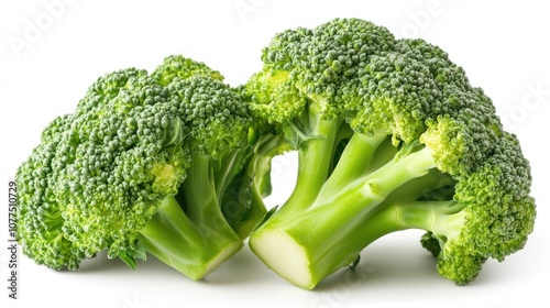 Fresh Broccoli on White Background