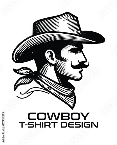 Cowboy Vector T Shirt Design
