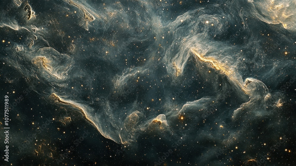 Fototapeta premium Nebula and Galaxies in Space with an Abstract Cosmic Background