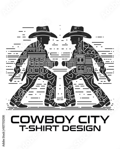 Cowboy City Vector T Shirt Design