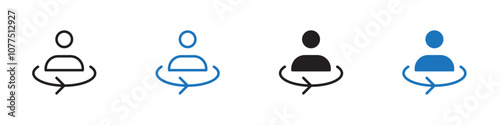 Turn around icon Vector set outline