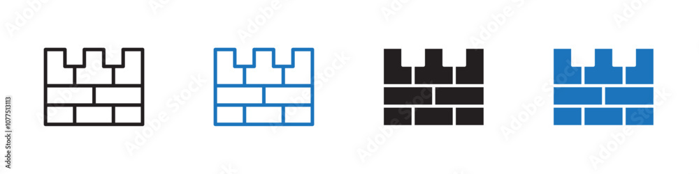 Wall icon Vector set outline Wall icon Vector set outline