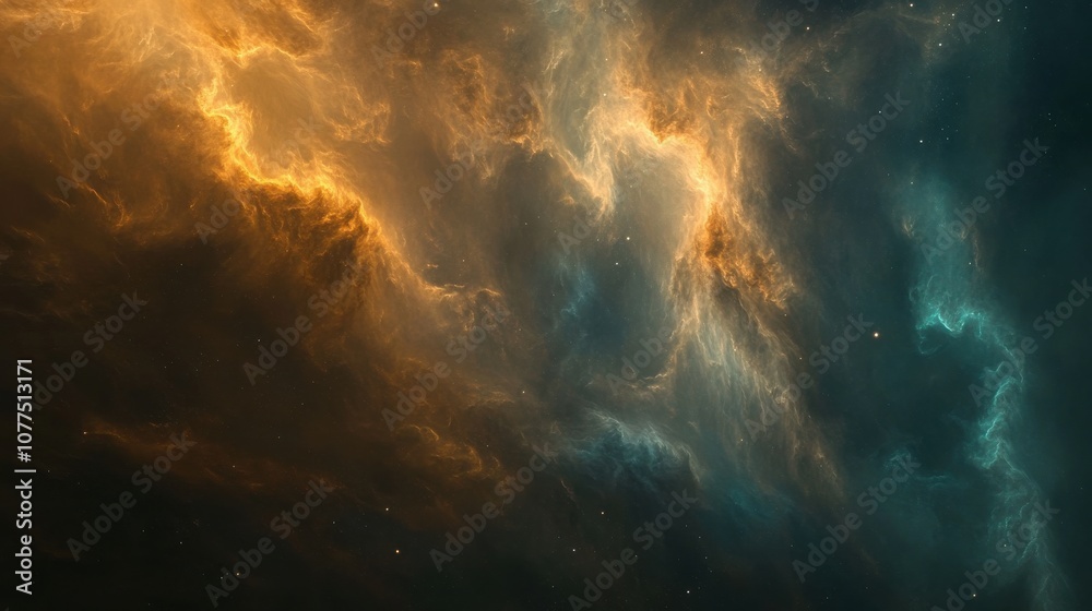 Fototapeta premium Nebula and Galaxies in Space with an Abstract Cosmic Background