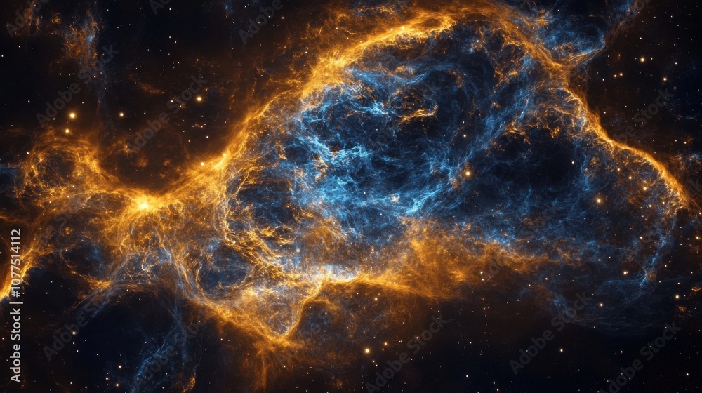 Fototapeta premium Nebula and Galaxies in Space with an Abstract Cosmic Background