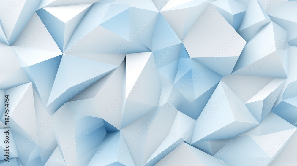 Abstract Low Poly Background with Light Blue and White Abstract Low Poly Background with Light Blue and White