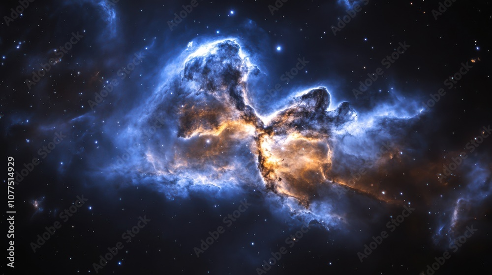 Naklejka premium Nebula and Galaxies in Space with an Abstract Cosmic Background