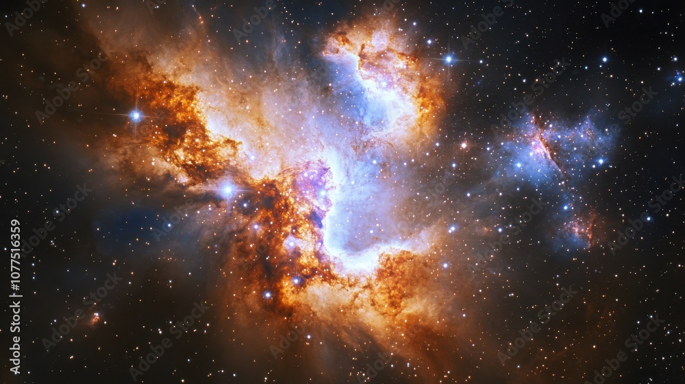 Fototapeta premium Nebula and galaxies in space. Abstract cosmos background