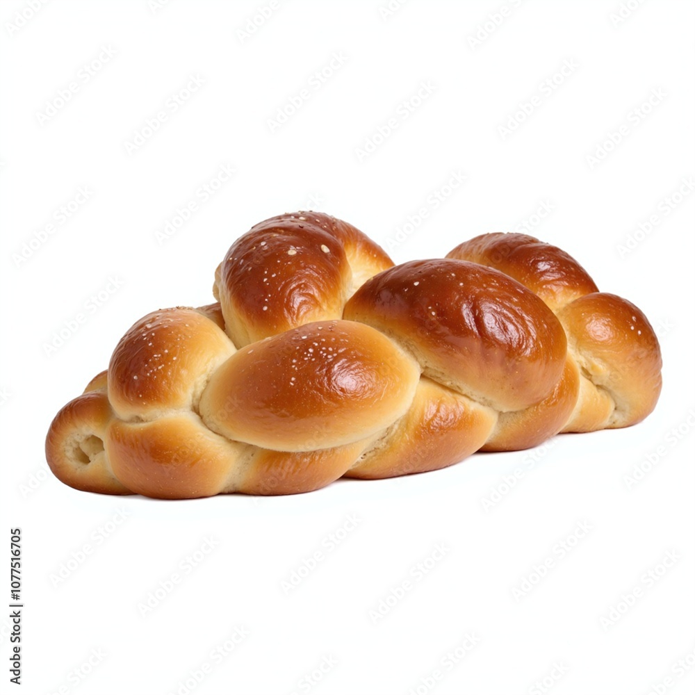 Freshly Baked Brioche Knot Bread Loaf Isolated on White Background Freshly Baked Brioche Knot Bread Loaf Isolated on White Background