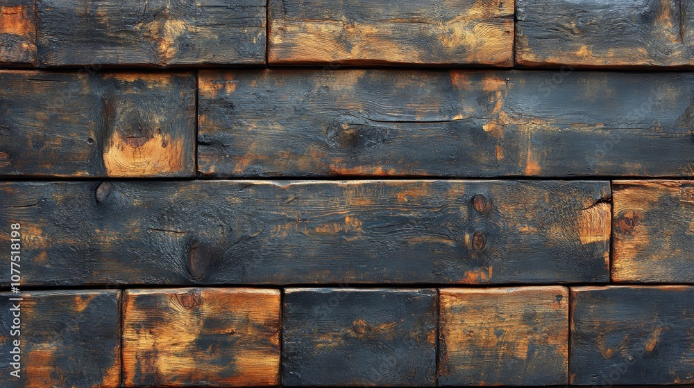 Dark stained wood wall showing knots and grain Dark stained wood wall showing knots and grain