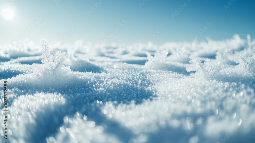 Close-up of a Glittering Snowdrift with Ice Crystals Close-up of a Glittering Snowdrift with Ice Crystals