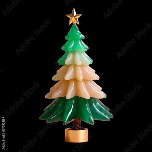 Small Christmas tree made of wax photo