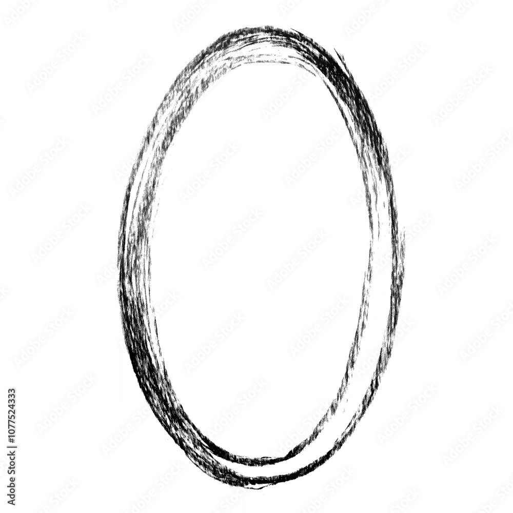 Hand drawn scribble frame in shape of oval, isolated on white Hand drawn scribble frame in shape of oval, isolated on white