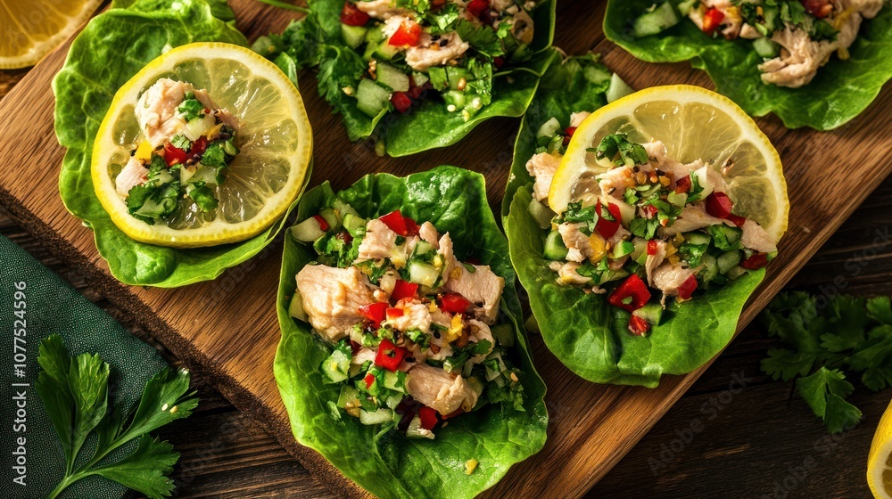 Delicious Chicken Lettuce Wraps with Lemon Delicious Chicken Lettuce Wraps with Lemon