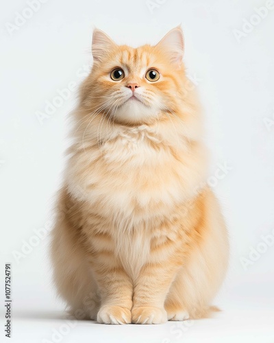 High-Resolution Realistic Portrait of a Persian Cat with Detailed Fur and Expressive Eyes

