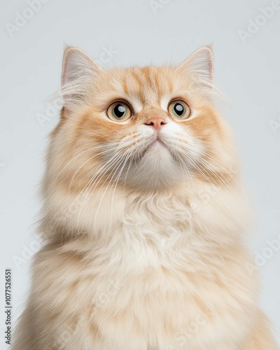 High-Resolution Realistic Portrait of a Persian Cat with Detailed Fur and Expressive Eyes