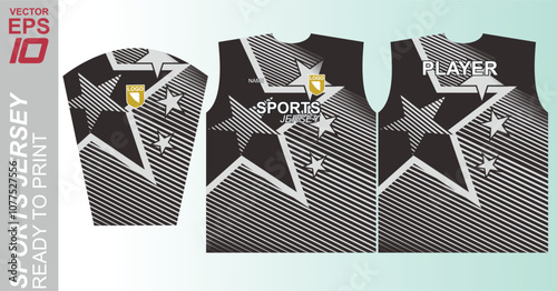 Seamless jersey pattern ready for sublimation printing, ideal for sportswear and athletic apparel. This high-resolution, vector-based design features a dynamic, modern look with bold lines, geometric 