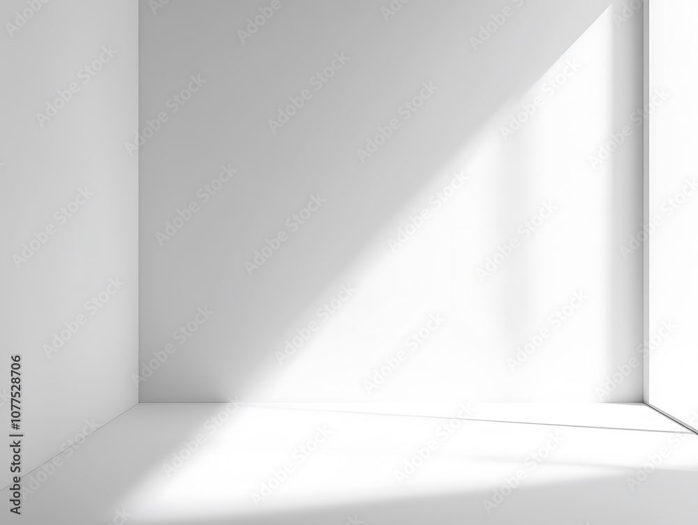 White Room with Sunlight Streaming Through a Window White Room with Sunlight Streaming Through a Window