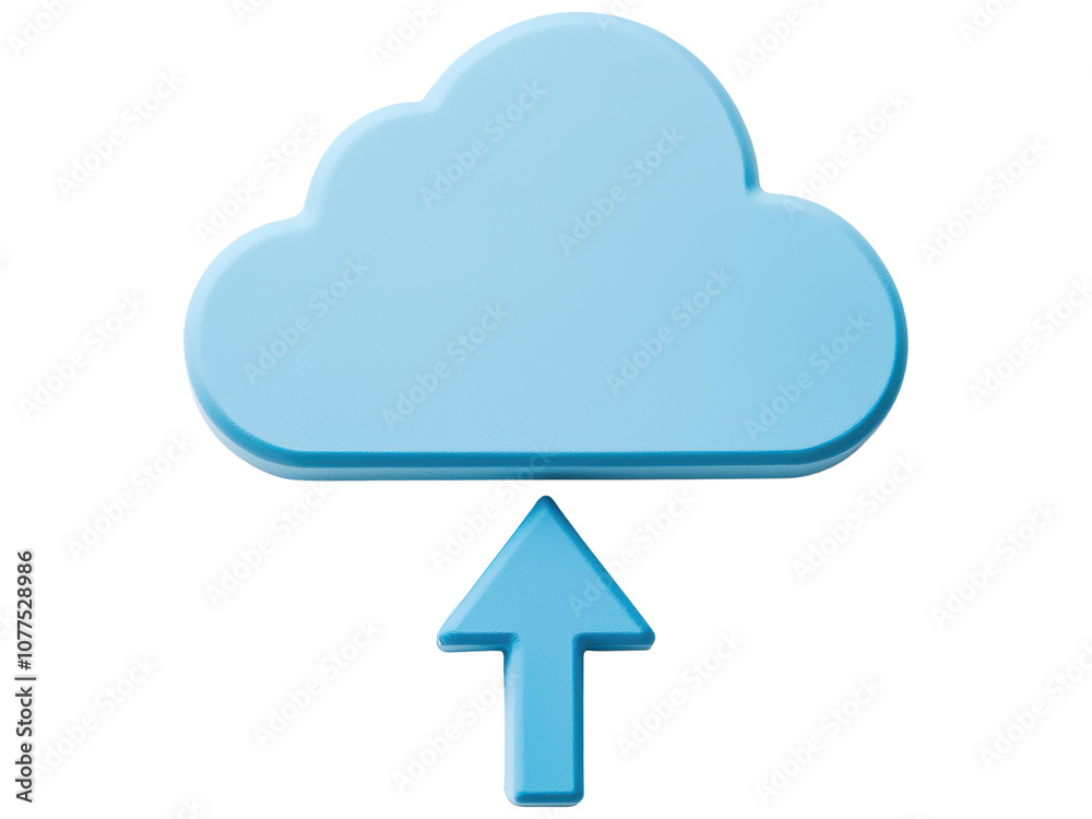 Blue Cloud Icon with Upload Arrow Graphic Blue Cloud Icon with Upload Arrow Graphic