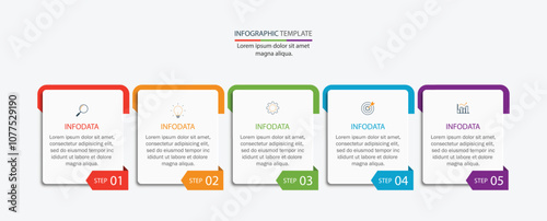  Infographic template five option, process or step for business.