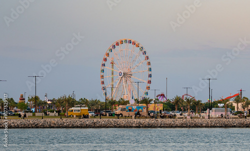 Lusail Winter Wonderland amusement park in Al Maha Island. Lusail city, Qatar