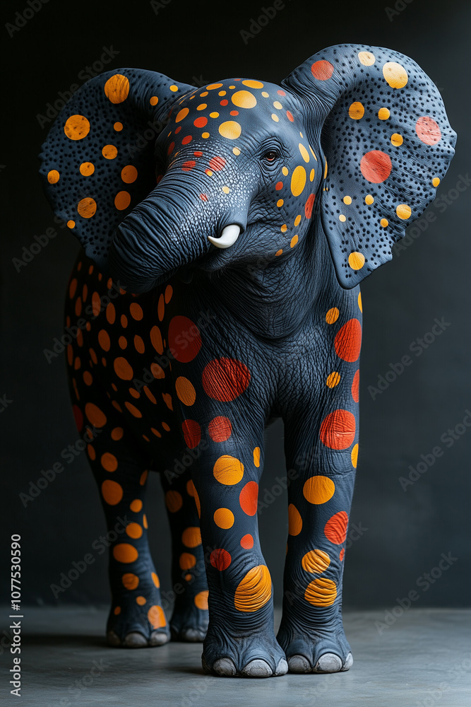 Obraz premium elefant mit bunten punkten zirkus witzig