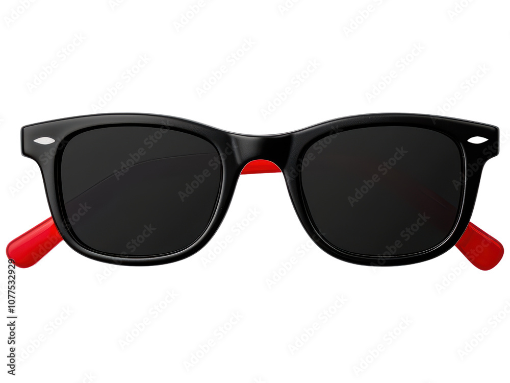 Stylish Black Sunglasses with Red Arms Stylish Black Sunglasses with Red Arms