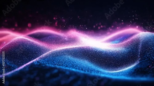 Colorful abstract waves blend together, creating a visually stimulating background full of movement and energy.
