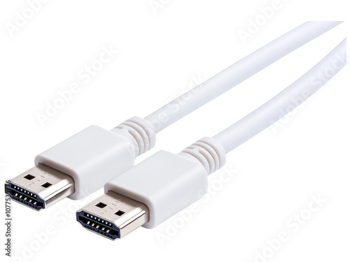 White USB Cable with Dual Connectors photo