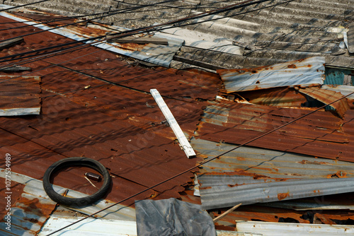 Roof of a shanty house
