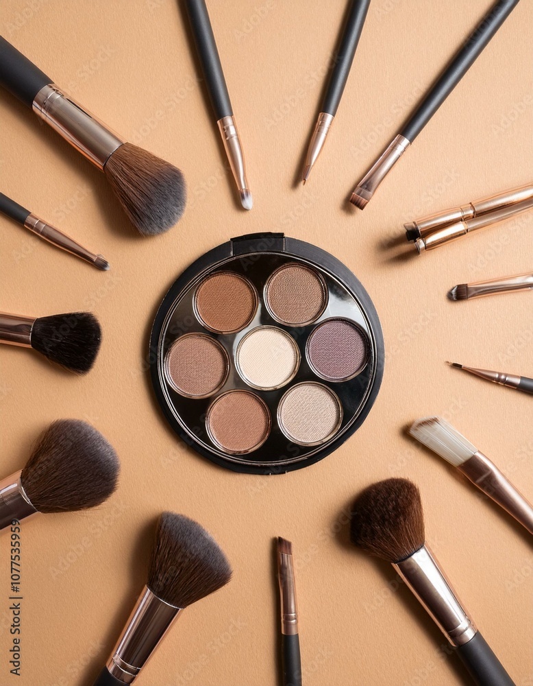 Makeup brushes and palette Makeup brushes and palette
