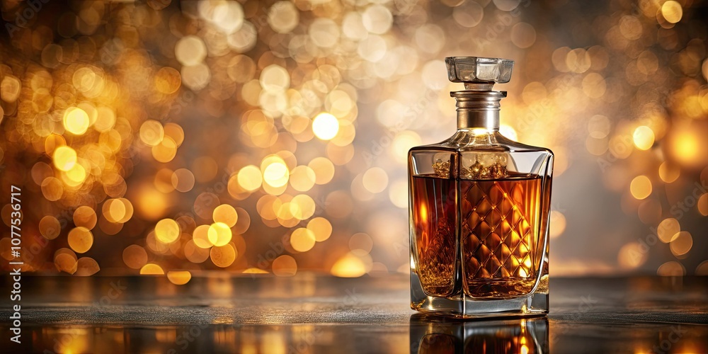 Elegant Close-Up of Whiskey Bottle with Amber Liquid Showcasing Minimalist Glass Design Against Neutral Background – Perfect for Fashion Photography and Lifestyle Imagery Elegant Close-Up of Whiskey Bottle with Amber Liquid Showcasing Minimalist Glass Design Against Neutral Background – Perfect for Fashion Photography and Lifestyle Imagery