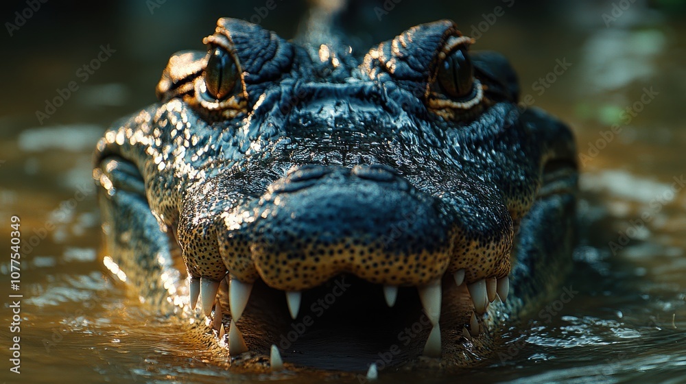 Obraz premium a close up of a crocodile s face