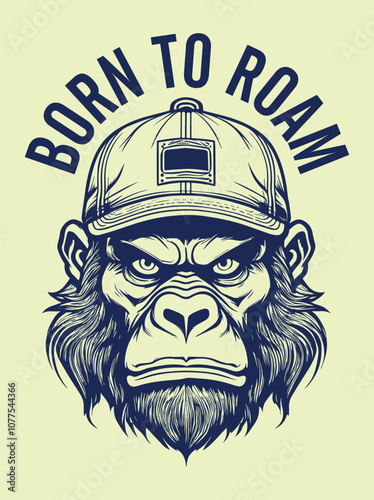 Monkey vector illustration tshirt design