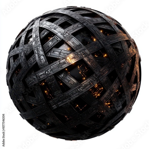 Marbled sphere with metalli...