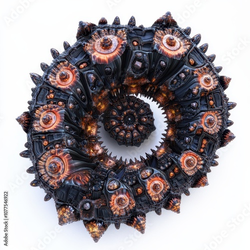 Intricate spiked torus with...